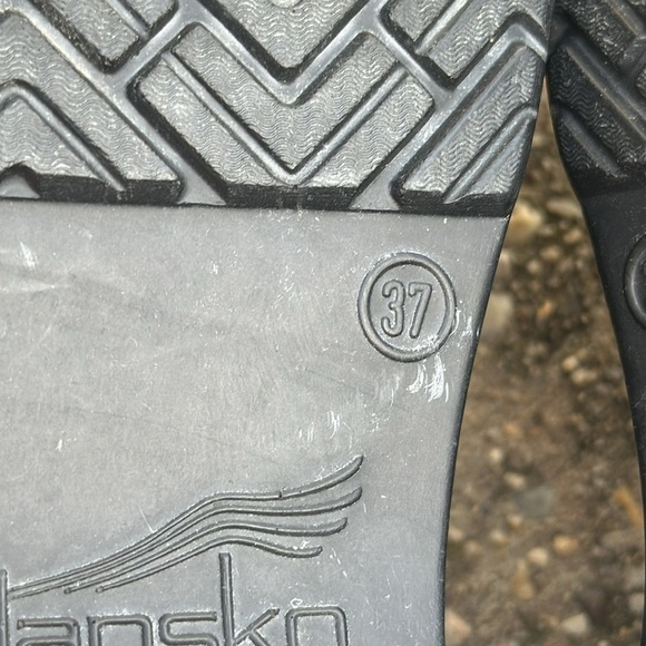 Dansko Metallic Sequin Print Closed Back Clogs Shoes Siz 37 Leather Nursing Work - Picture 9 of 9